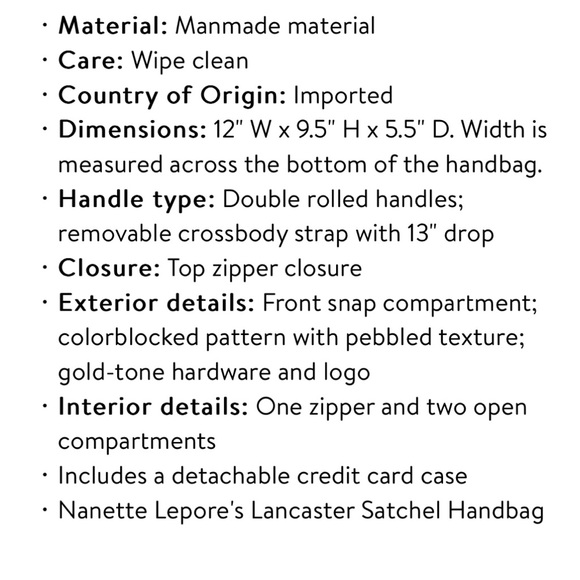 Nanette Lepore Women's Lancaster Satchel Handbag - Picture 5 of 5